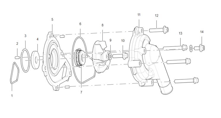 WATER PUMP BODY,GREY, SRT 700