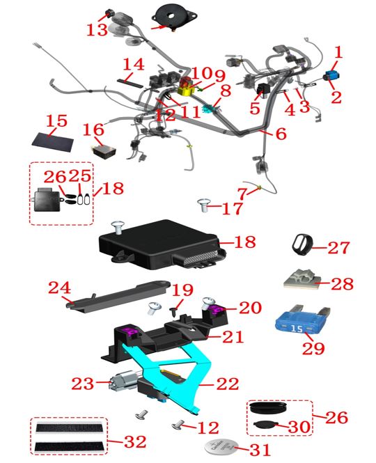 ΜΟΝΑΔΑ ΕΛΕΓΧΟΥ (PKE)  2.5 Generation (large battery induction key)