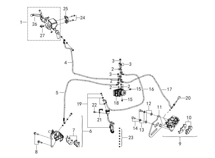 ABS OIL PIPE BOLT