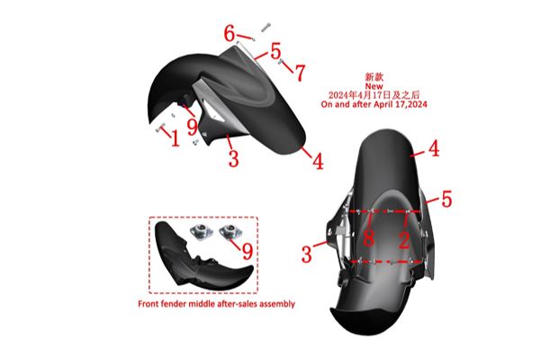 ZT350T-D front mud board right part (bamboo blue-decal cold gray-ABS)